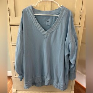 Aerie V-Neck Blue sweatshirt Soft Knit